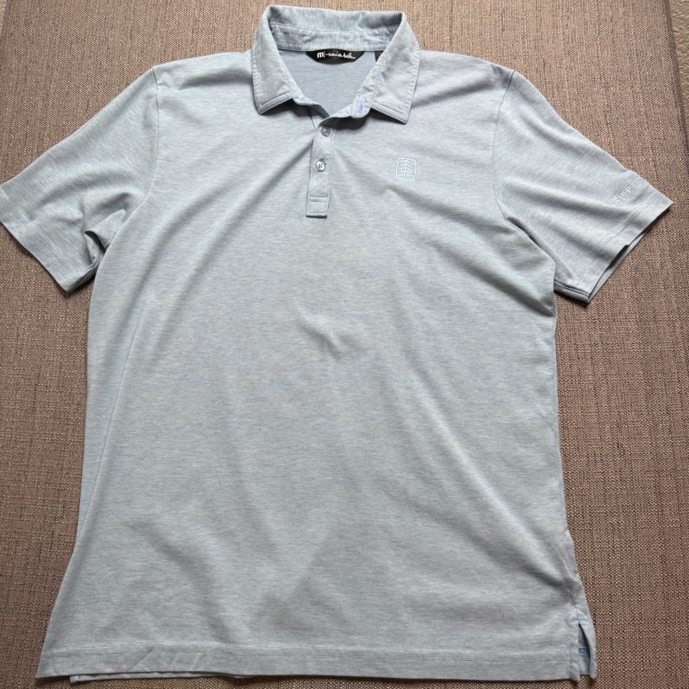 TravisMathew Mens Blue Pima Cotton Blend Short Sleeve Polo Shirt Size L UFP PACK